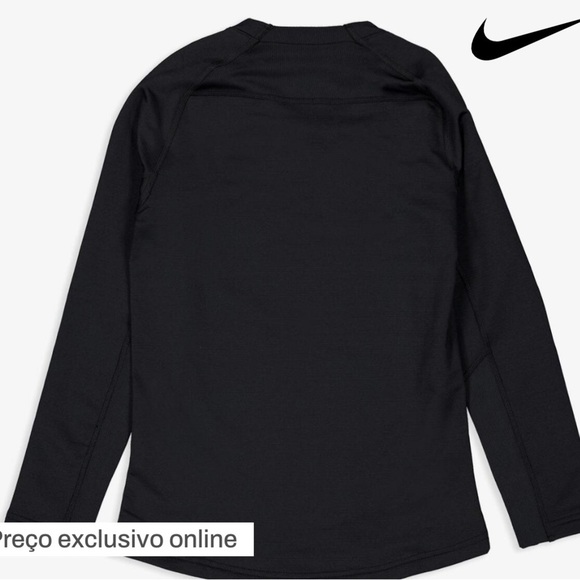 Nike Boys Pro Warm Standard-Fit Logo-Print
Long-Sleeve T-Shirt Black/white M top - Picture 7 of 13